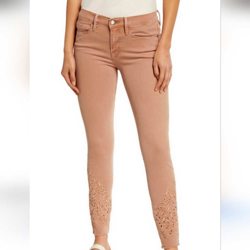 Frame Denim Women's Blush Skinny Jeans with Cutout Detail